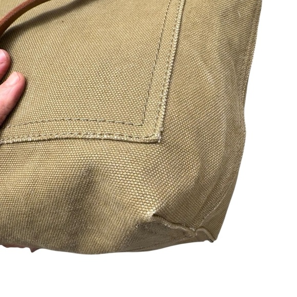 Madewell canvas green and brown tote bag - Picture 6 of 13